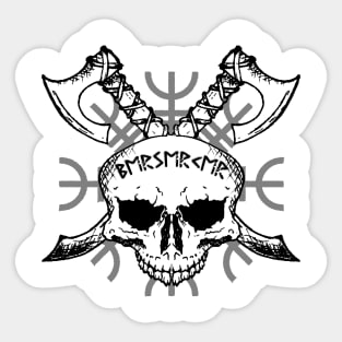 Berserker Skull, Vikings, Helm of Awe Sticker